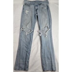 Abercrombie & Fitch Langdon Skinny Jeans Ripped Distressed Lt‎ Wash 30x32 Thrash